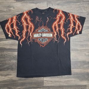 Vintage XL Mens Harley-Davidson Lightning T-Shirt Twin Cities Savage, MN. Rare